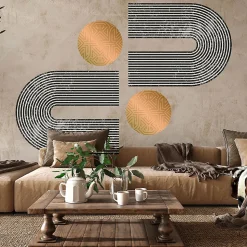 Papier peint intissé pré-encollé fresques géantes - ARCHES ABSTRAITES AZTEC - 120x90cm
