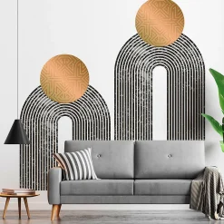 Papier peint intissé pré-encollé fresques géantes - ARCHES ABSTRAITES AZTEC - 120x90cm