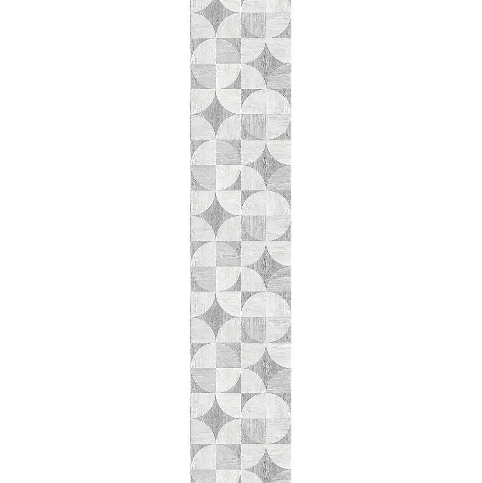 Papier peint intissé pré-encollé - MOSAÏQUE EFFET BOIS GRIS - 1 rouleau de 300x60cm