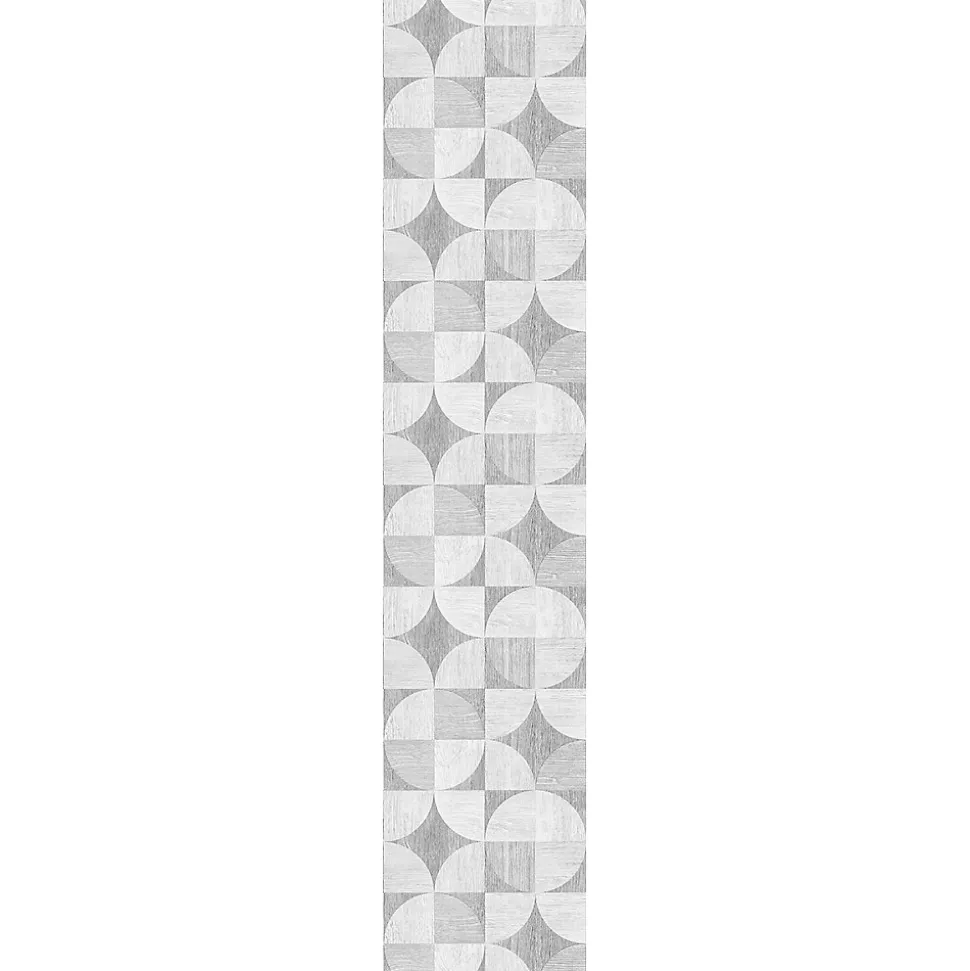 Papier peint intissé pré-encollé - MOSAÏQUE EFFET BOIS GRIS - 1 rouleau de 300x60cm