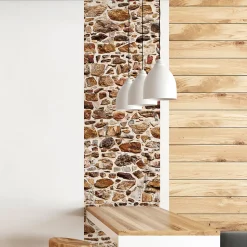 Papier peint intissé pré-encollé - MUR EN PIERRE D'ARDENNE - 1 rouleau de 300x60cm