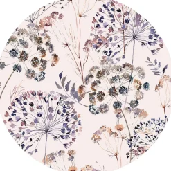 Papier peint intissé pré-encollé fresques géantes - FRESQUE FLEURS CHAMPÊTRE VINTAGE AQUARELLE CLAIRE - 120x120cm
