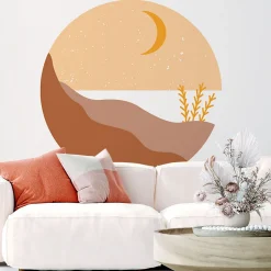Papier peint intissé pré-encollé fresques géantes - ROND BORD DE MER BEIGE - 90x90cm
