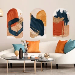 Papier peint intissé pré-encollé fresques géantes - ARCHES ABSTRAITS ROUGES ET BLEUS - 60x90cm