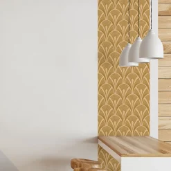 Papier peint intissé pré-encollé - SCANDINAVE ART DÉCO BEIGE - 1 rouleau de 300x60cm