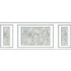 Papier peint intissé tropical, motif feuille sur fond vert, imitation boiseries, 75 cm X 200 cm, décor unique.
