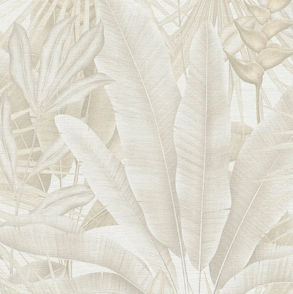 Papier peint intissé vintage feuillage beige mat l.1005 x l.53cm, As Création