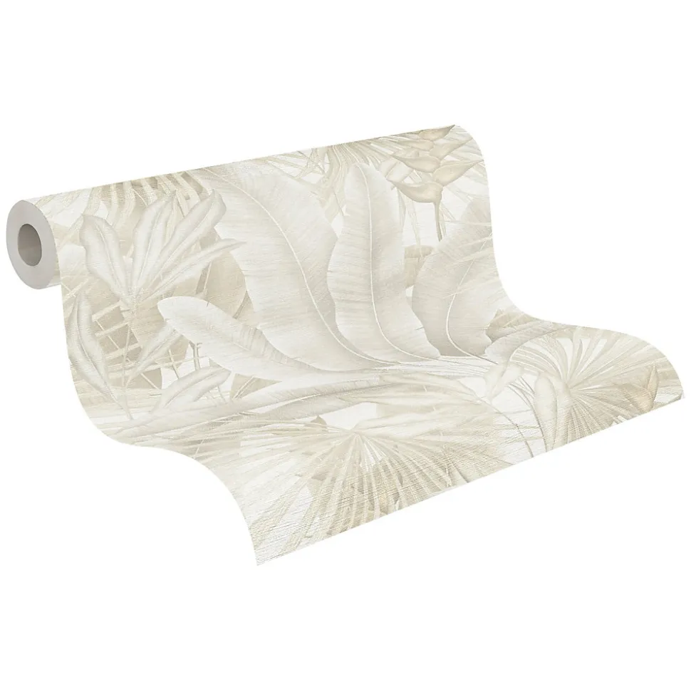 Papier peint intissé vintage feuillage beige mat l.1005 x l.53cm, As Création