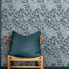 Papier peint intissé Willow imprimé feuillage bleu L.1000 x l.52cm William Morris