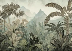 Papier Peint Intissé Panoramique Pour Chambre Cuisine Jungle Forêt tropicale 350x250 cm