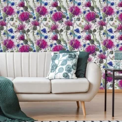 Papier Peint LIBELLULE Feuilles FLEURS Pour La Chambre