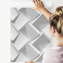 Papier Peint MOTIFS Géométriques 3D Pour La Chambre