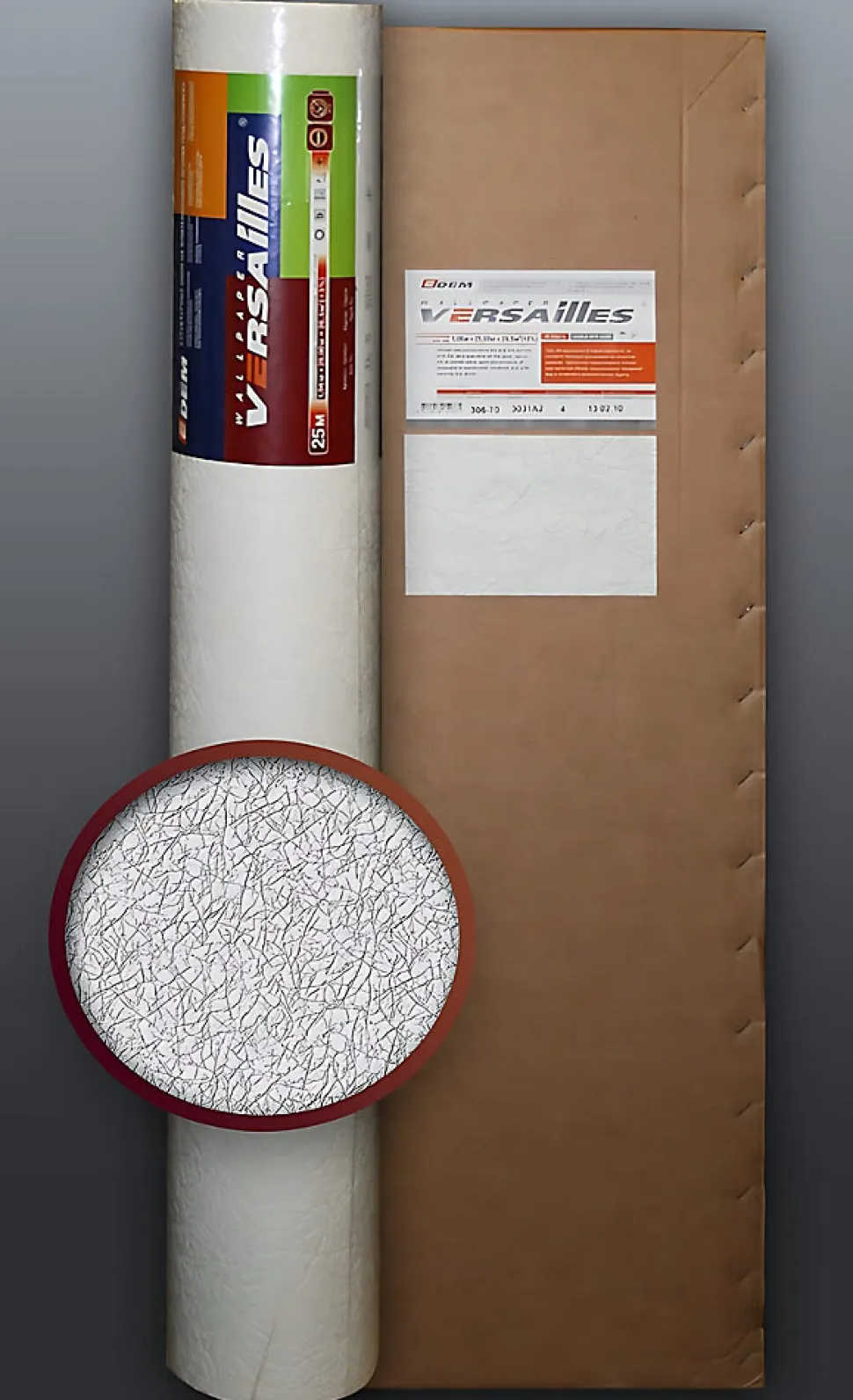 Papier peint non-tissé blanc à peindre EDEM 80306BR70 à relief aspect de tissu froissé 4 roul.