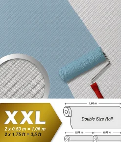 Papier peint non-tissé EDEM 80330BR60 blanc à peindre texturé décorative rétiée 1 roul.