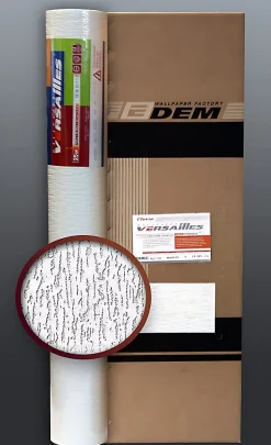 Papier peint non-tissé EDEM 80362BR70-4 blanc à peindre à relief aspect de crépi 4 roul.