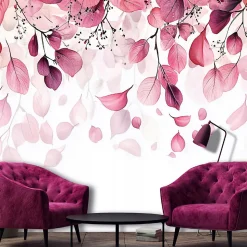 Papier Peint Panoramique Intissé Nature Feuilles 400x280 cm - Colle Inclus - Moderne XXL Papier Peint por Chambre Salon