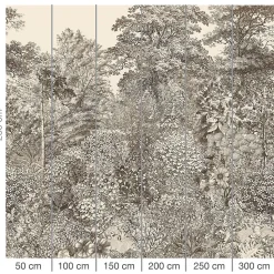 Papier peint panoramique Intissé GoodHome Sugil noir et blanc 300 x 280 cm