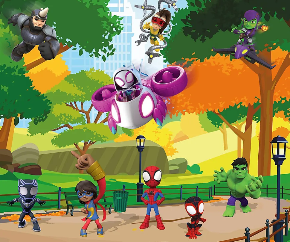 Papier peint panoramique sur intissée de Komar - Marvel Spidey Scavenger Hunt - Taille: 300 x 250 cm