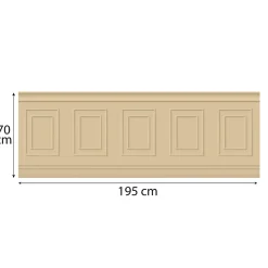 Papier peint panoramique, beige, effet trompe l'oeil, boiseries soubassement, 70 cm X 195 cm