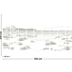 Papier peint panoramique - Cap Ferret - Vert - intissé : 150g/m² - 9 lés : 432x270cm