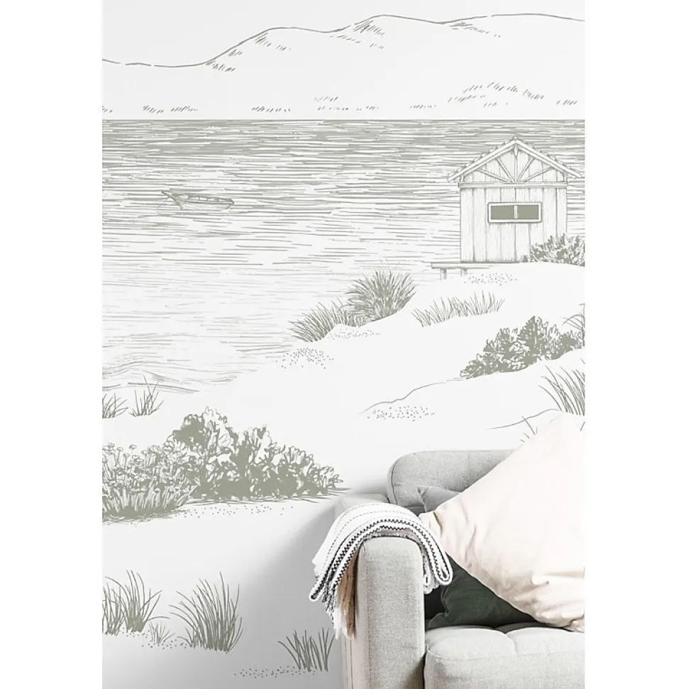 Papier peint panoramique - Cap Ferret - Vert - intissé : 150g/m² - 9 lés : 432x270cm