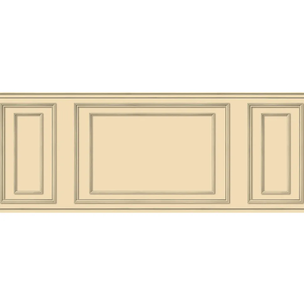 Papier peint panoramique, pêche, effet trompe l'oeil, boiseries soubassement, 75 cm X 200 cm