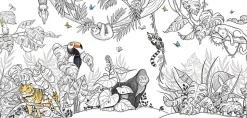 Papier peint panoramique enfant Jungle, Couleurs 150 x 250cm