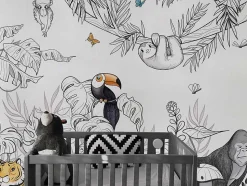 Papier peint panoramique enfant Jungle, Couleurs 150 x 250cm