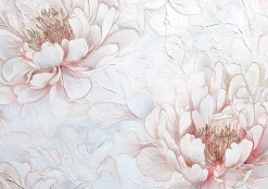 Papier Peint Panoramique Intissé Fleurs Pivoines Rose - 400x280 cm - Papier Peint Chambre et salon
