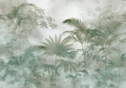 Papier Peint Panoramique Intissé Jungle Feuilles Vert - 350x250 cm - Papier Peint Chambre et salon