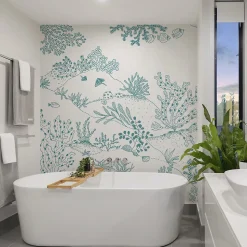Papier peint panoramique enfant Jardin sous-marin, Vert 150 x 250cm