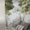 Papier peint panoramique intissé paysage fôret vert, gris, 3 lés, L.280 x l.159 cm Grandeco