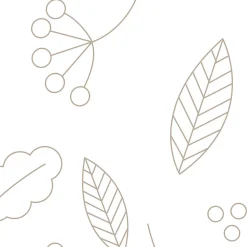 Papier peint panoramique enfant Danse des Feuilles, Gris clair 525 x 250cm