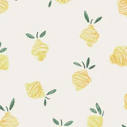 Papier peint panoramique enfant Citrons, Jaune 300 x 250cm