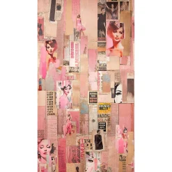 Papier peint panoramique intissé Les aventures pink pin up rose, 3 lés, L.280 x 53cm Lutèce