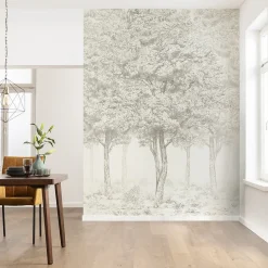 Papier peint panoramique Intissé GoodHome Sunste gris clair 200 x 280 cm