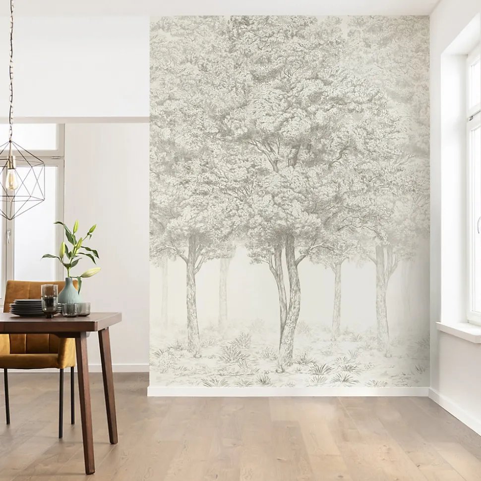 Papier peint panoramique Intissé GoodHome Sunste gris clair 200 x 280 cm