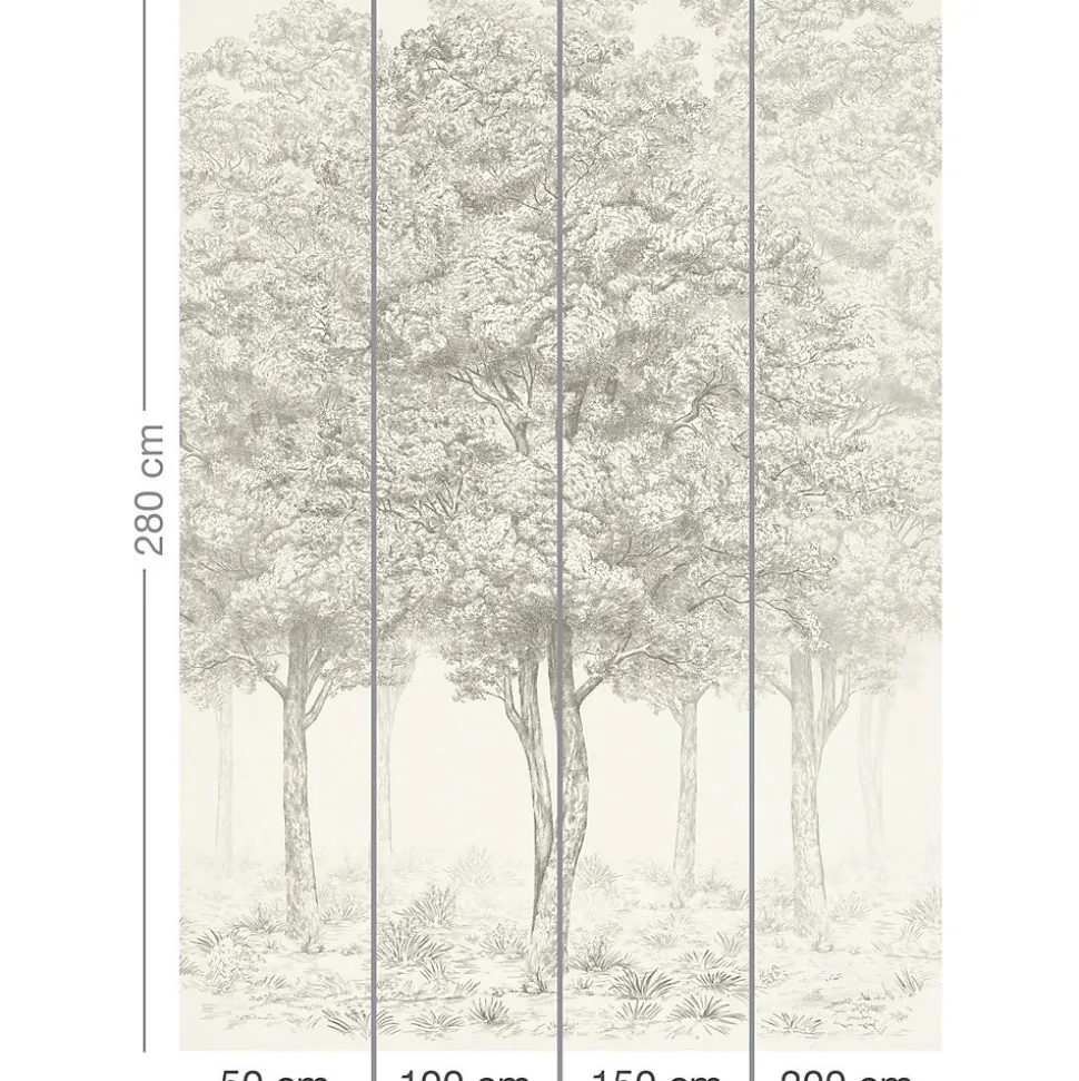 Papier peint panoramique Intissé GoodHome Sunste gris clair 200 x 280 cm