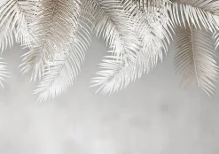 Papier Peint Panoramique Intissé Feuilles Suspendu Beige - 400x280 cm - Papier Peint Chambre et salon