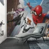 Papier peint panoramique sur intissée de Komar - Marvel Spider-Man Swinging Crew - Taille: 400 x 250 cm