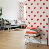 Papier peint panoramique enfant Amour Coeur, Rouge 150 x 250cm