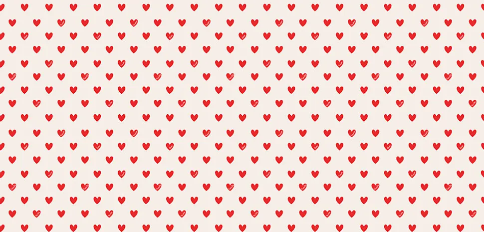 Papier peint panoramique enfant Amour Coeur, Rouge 150 x 250cm