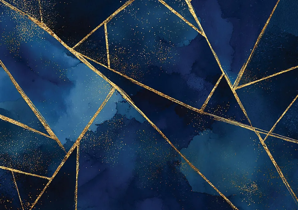 Papier Peint Panoramique Intissé Marbre Charme Bleu - 400x280 cm - Papier Peint Chambre et salon
