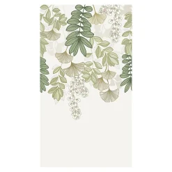 Papier peint panoramique intissé GoodHome Aureolin feuillage et fleurs vert L.280 x l.159 cm