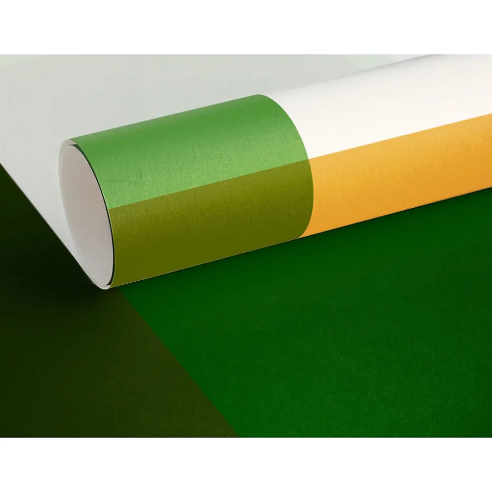 Papier peint panoramique intissé géométrique superposé, vert, jaune, marron, 4 lés, L.280 x l.200cm IDPanneaux