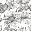 Papier peint panoramique Grandeco wild lillies noir et blanc L.280 x l.159 cm