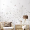 Papier peint panoramique enfant Danse des Feuilles, Gris clair 150 x 250cm