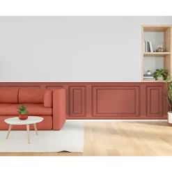 Papier peint panoramique, terra cotta, effet garantit trompe l'oeil, boiseries soubassement, 75 cm X 200 cm