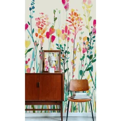 Papier peint panoramique intissé GoodHome Sinopia fleurs multicouleurs L.280 x l.159 cm