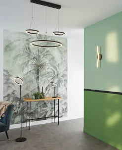 Papier peint panoramique Intissé GoodHome Tanan vert pâle 184 x 248 cm